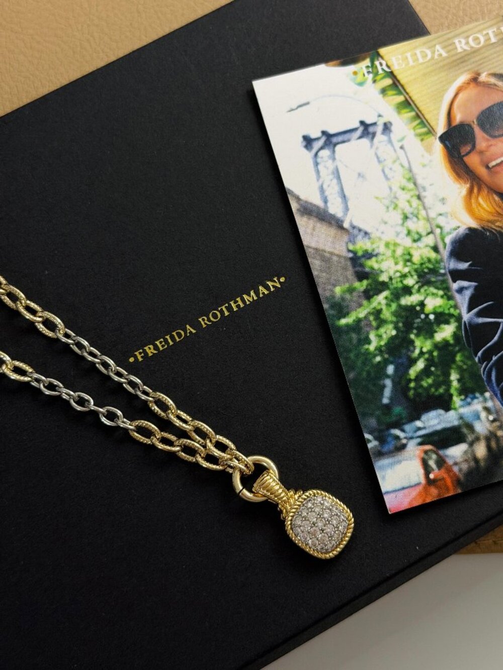 FREIDA ROTHMAN Vault- Two-Toned Silver and Gold Rope Necklace